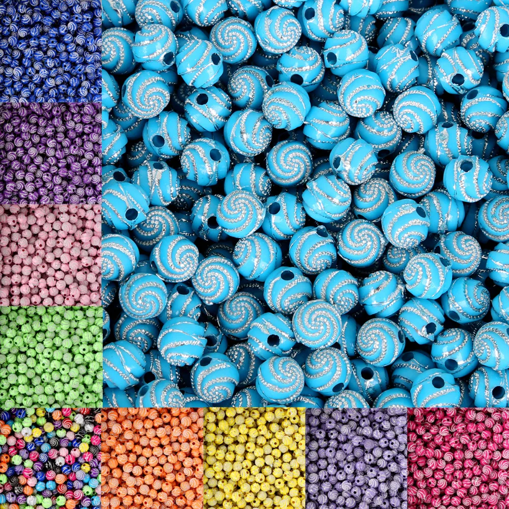 150Pcs/Pack Mix Size 3/4/5/6/8mm Beads With Hole Colorful Pearls Round  Acrylic