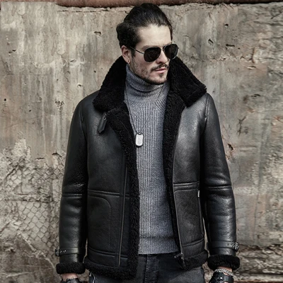 faux shearling jacket mens black