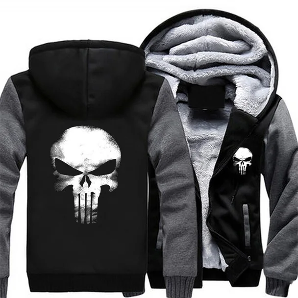 Punisher Skull Cosplay Coat Zipper 
