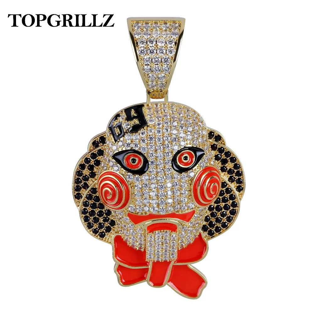 TOPGRILLZ 69 Saw Clown Pendant Necklace 