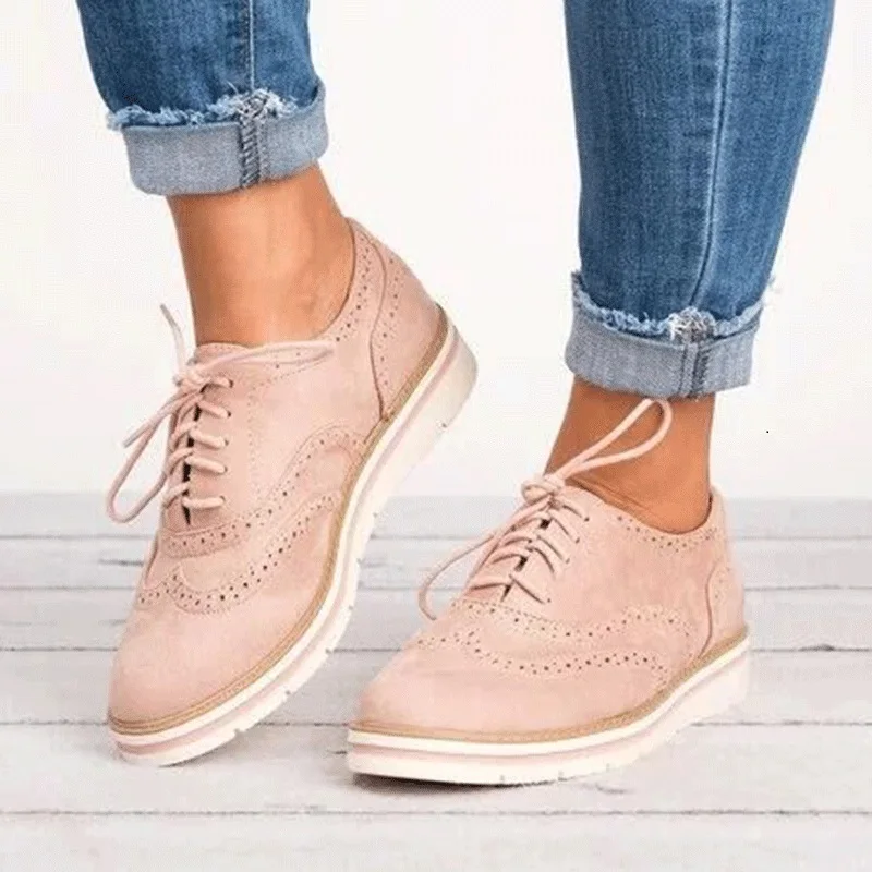 Plus Size Rubber Brogue Shoes Woman 