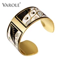Varole רוחב 36 מ"מ צבע זהב צבעוני נחושת צמידים וצמידים צמיד לנשים צמיד חפתים Pulseiras תכשיטי אמייל