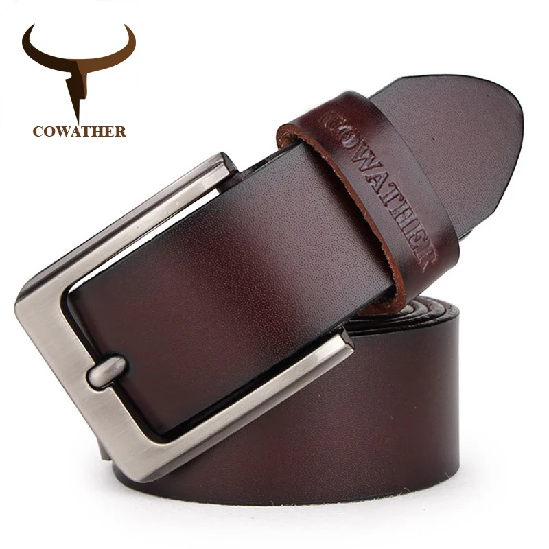 COWATHER men belt cow genuine leather designer belts for men high quality fashion vintage male strap for jeans cow skin XF002-animated-img