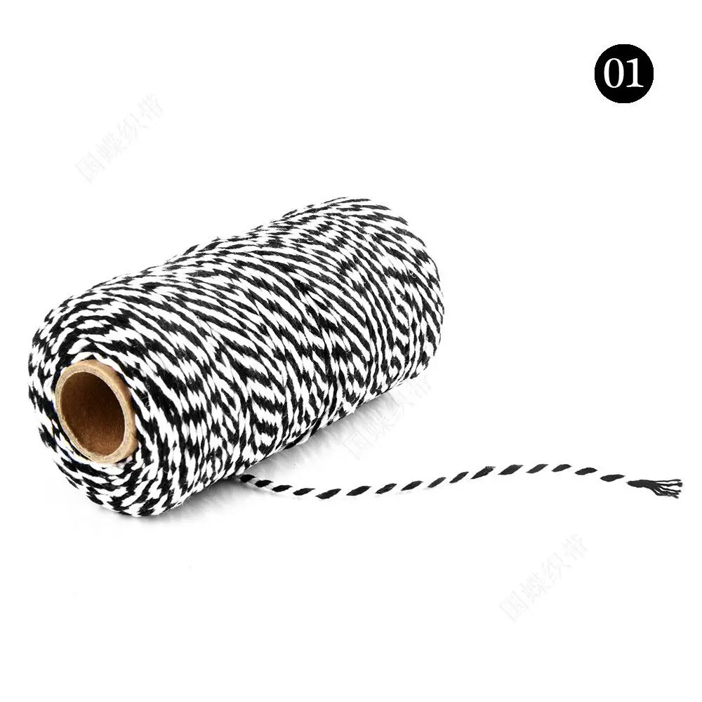 100M/Roll Bakers Twine String Cotton Cords Rope 2mm For Home Decor