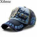 Xthree מותג כותנה אופנה רקמה בסגנון עתיק כובע בייסבול קסקט כובע סנאפבק לגברים נשים