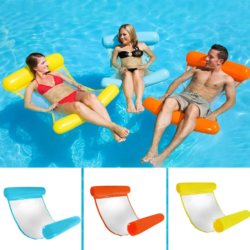 blue inflatable chaise lounge pool float