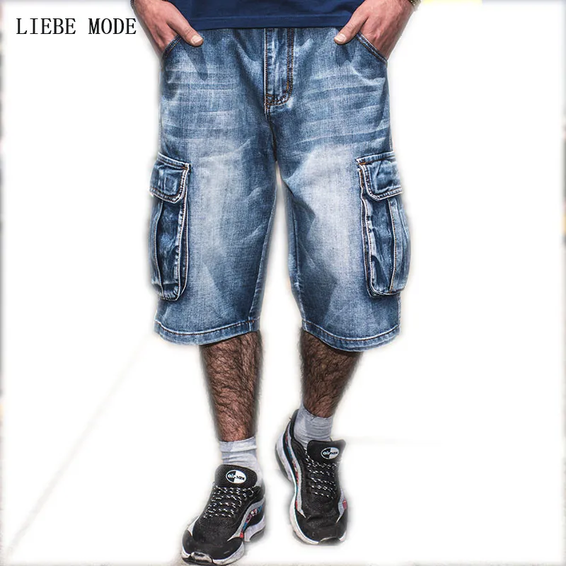 jean shorts with cargo pockets