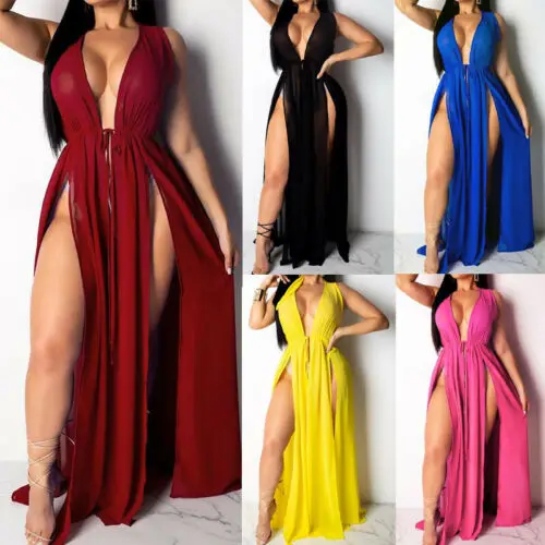 Hot Sexy Women Party Dress Boho Deep V 