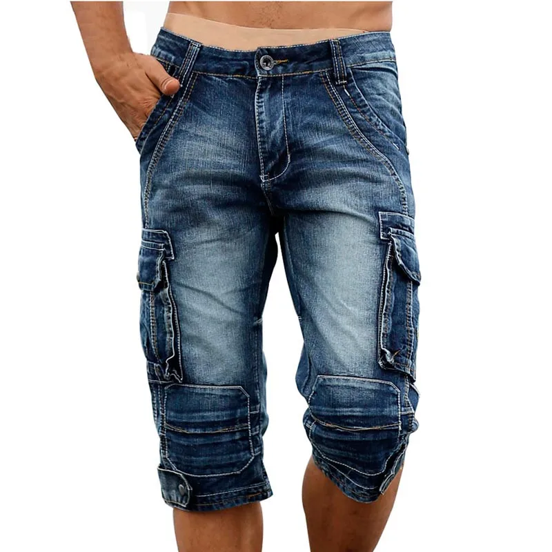 jean shorts with cargo pockets