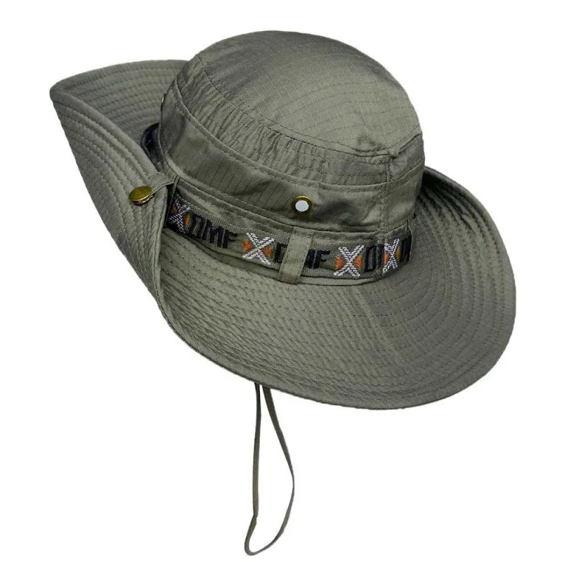 Outdoor Fishing Hat Wide Brim Man Breathable Mesh Cap Beach S