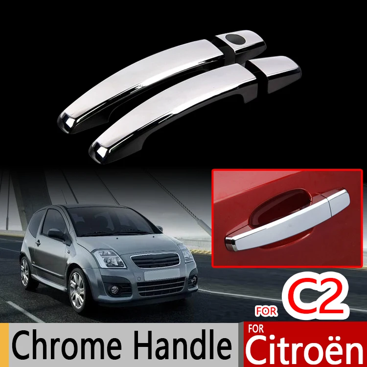 Chrome Door Handle Cover Set for Citroen C3 Mk2 2010-2016 VT VTR+