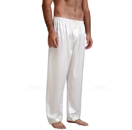 Mens Silk Satin Pajamas Pyjamas Pants 