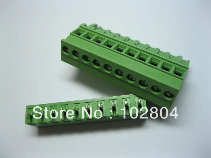 40 Pcs Pluggable Type Straight-pin 10way/pin Pitch 5.08mm Screw Terminal Block Connector Green Color 2EDCD-5.08A-2EDCV 
