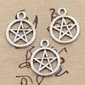 12pcs Charms Star Pentagram 24x20mm Antique Making Pendant fit,Vintage Tibetan Bronze Silver color,DIY Handmade Jewelry preview-1