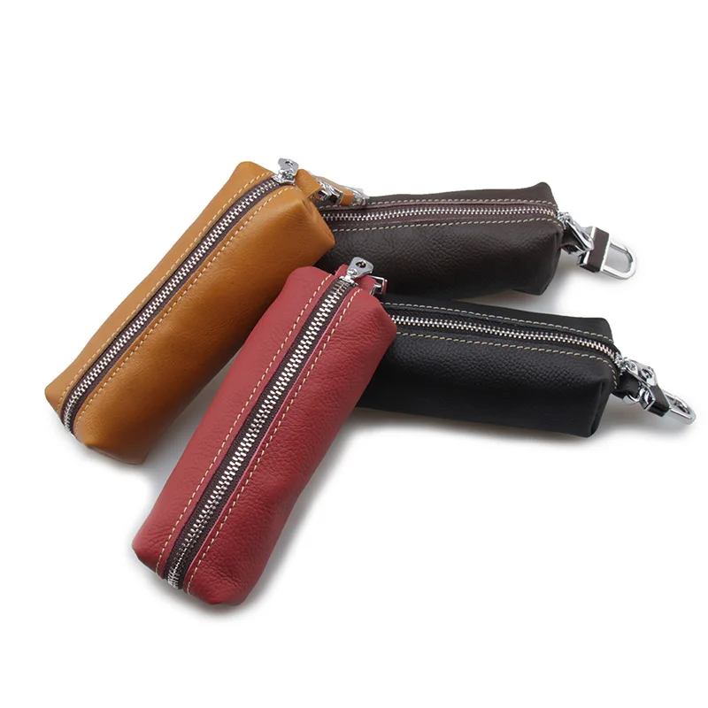 2019 brand housekeeper for keys purse quality geniune leather women's keychains mens car keys case car cover Leather keys holder-animated-img