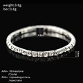 5 piece Rhinestone single-row sparkling crystal elastic Charm bracelet wedding bangles bracelet on valentine's day #B001 preview-4