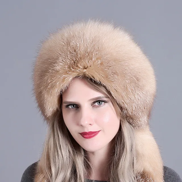 Women's Winter Hats Genuine Fox Fur 