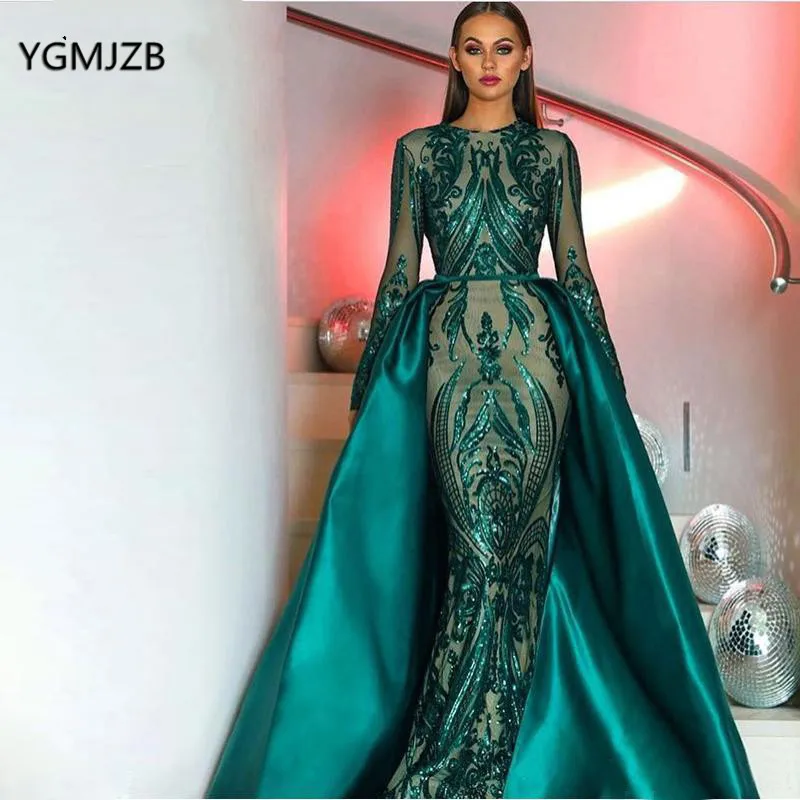 Green Sparkly Sequin Evening Dresses 