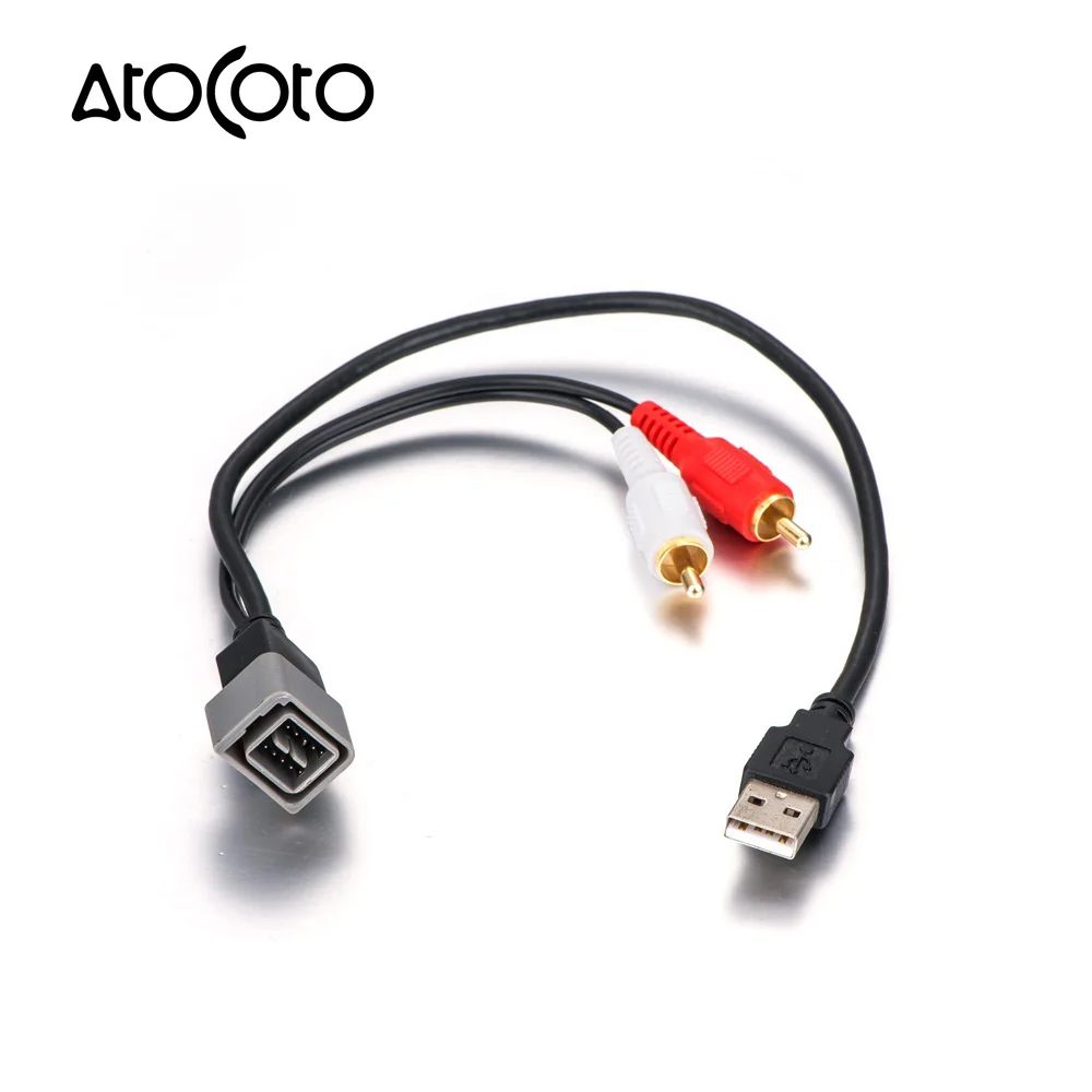 AtoCoto USB-NI1 OEM Radio 8 Pin interface USB Port Input Retention Cable for Nissan Car Audio Replacement-animated-img
