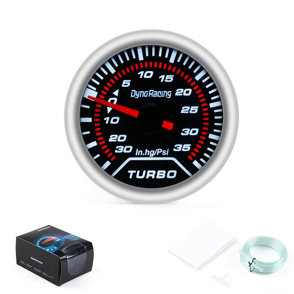 Dynoracing 2 inch 52mm Car Smoke Lens Turbo Boost Gauge Psi Display Turbo Boost Meter Car Meter BX101226-animated-img