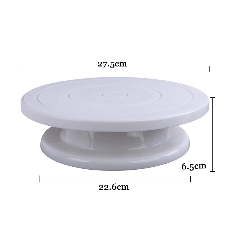 DIY 11 Inch Cake Turntable Rotating Decorating Stand With Adjustable Icing  Scraper Plastic Cake Spinner Baking Supplies 10225
