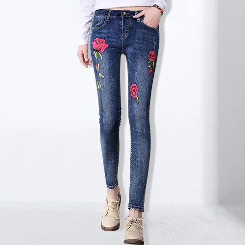 Stretch Embroidered Jeans 