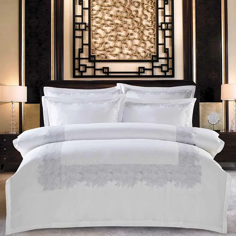 white lace bed linen