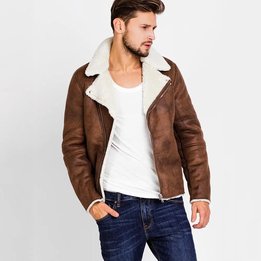 Zipper Closure for Men Leather Jacket 