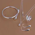 Factory price top jewelry silver plated drop jewelry sets necklace bracelet bangle earring ring SMTS222 preview-1