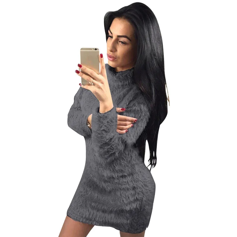 Women's Casual Dress Faux Wool Fleece 