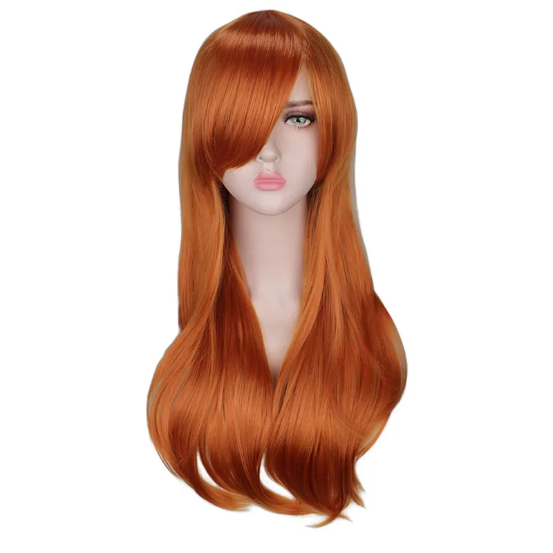 long wavy orange wig