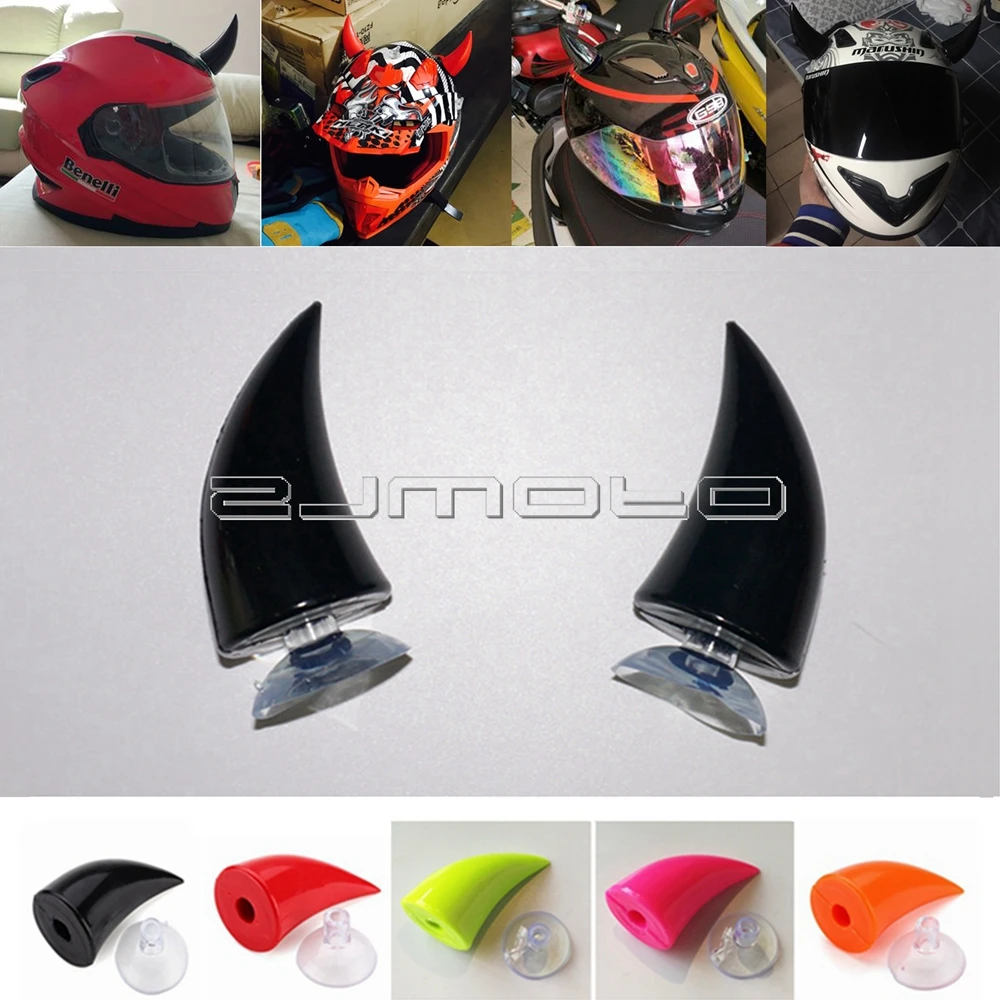 1Pair Motorcycle Helmet Devil's Horn Motocross Off Road Capacete Decoration Motobike Snowboard Ski Rubber Horn DIY Accessories-animated-img