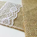 10PC Fashion Rustic Vintage Wedding Lace Tableware Pouch Fork Knife Holder Pocket Jute Burlap Wedding Party DIY Table Decoration preview-5