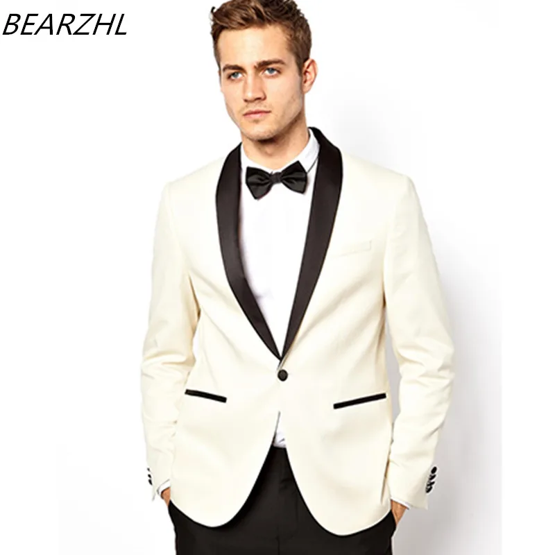 ivory shawl collar tuxedo jacket