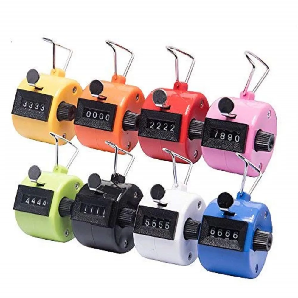 Handheld 4 Digital Tally Counter Mechanical Manual Palm Clicker Number Count  Assorted 8 Color Tally Counter Number Count