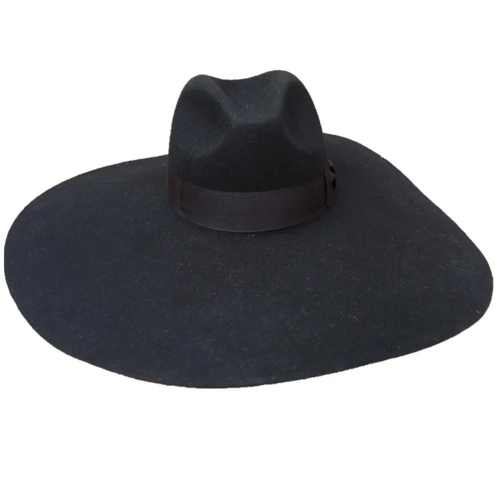 extra wide brim felt hat