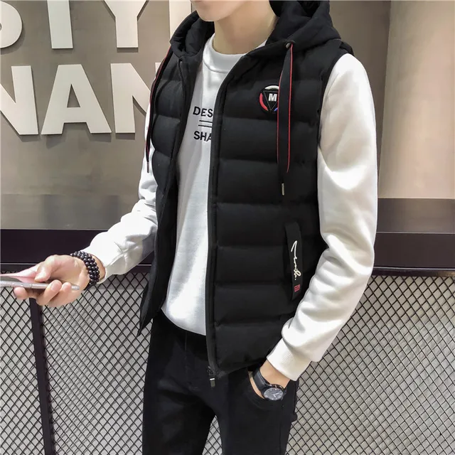 hooded winter vest mens