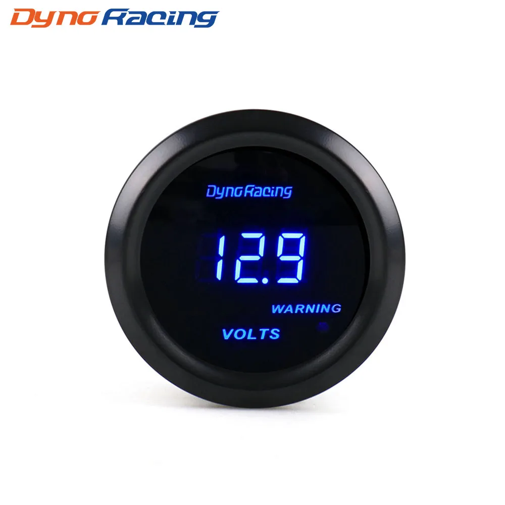 Dynoracing Volt meter 2"  52mm Digital led 8-18 Volts gauge Black Face Blue Led Car meter Auto parts BX101465-animated-img