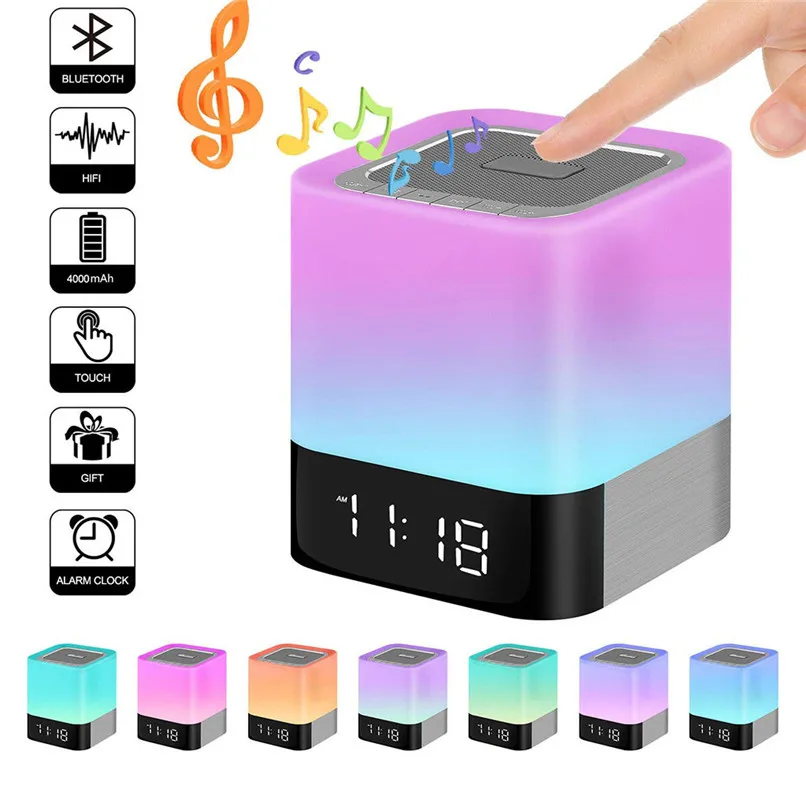 night lights bluetooth speaker alarm clock