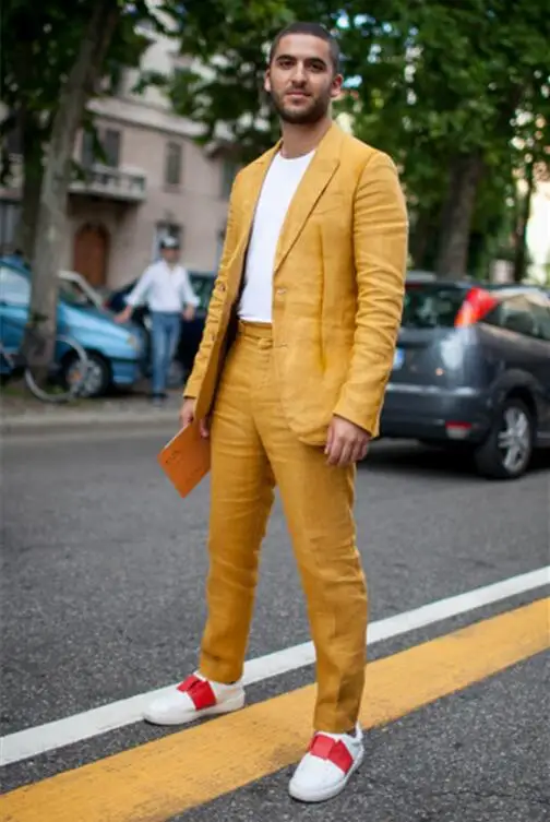 mens suit yellow