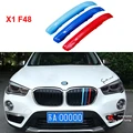 3D M Styling Front Grille Trim motorsport Strips grill Cover performance Stickers for 2016-2018 BMW X1 F48