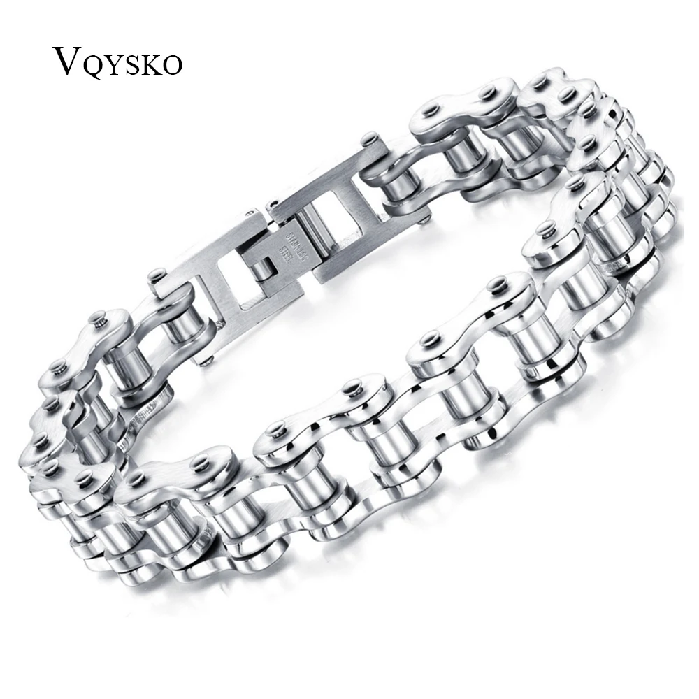 PUNK Biker 316L Stainless Steel Mens Bracelet Fashion Jewelry Bike Bicycle Chain Jewellery pulsera hombre acero inoxidable-animated-img