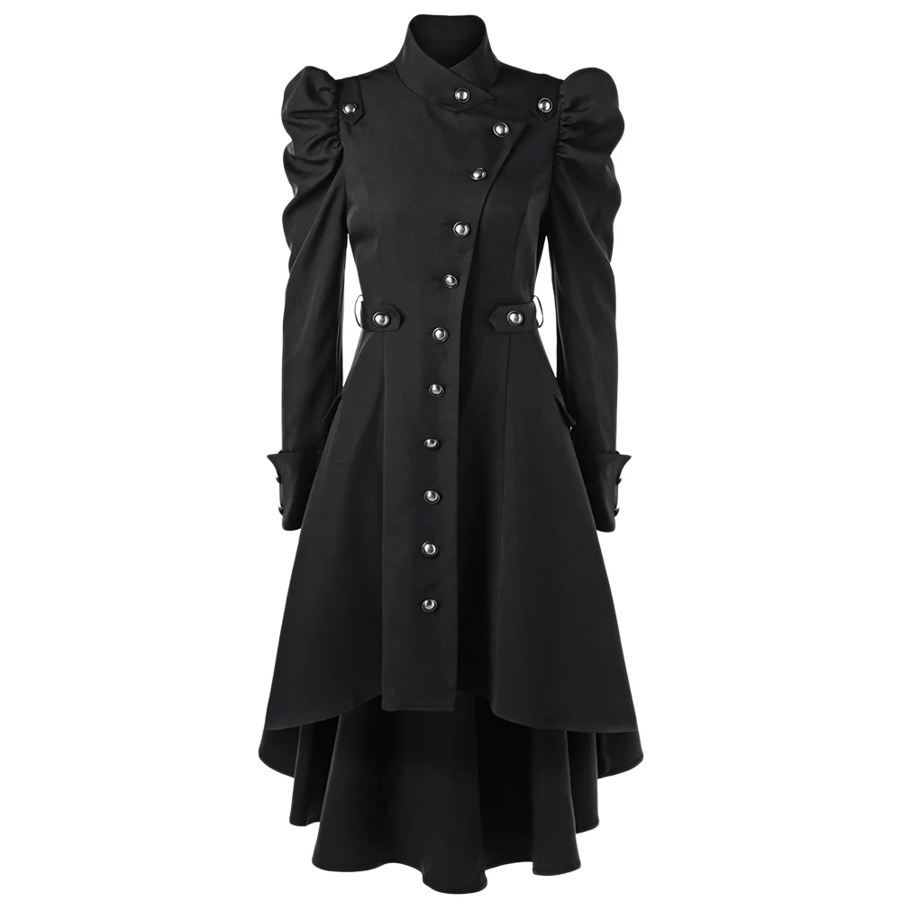 black button up trench coat