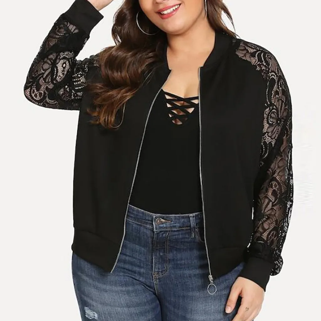 lace bomber jacket plus size