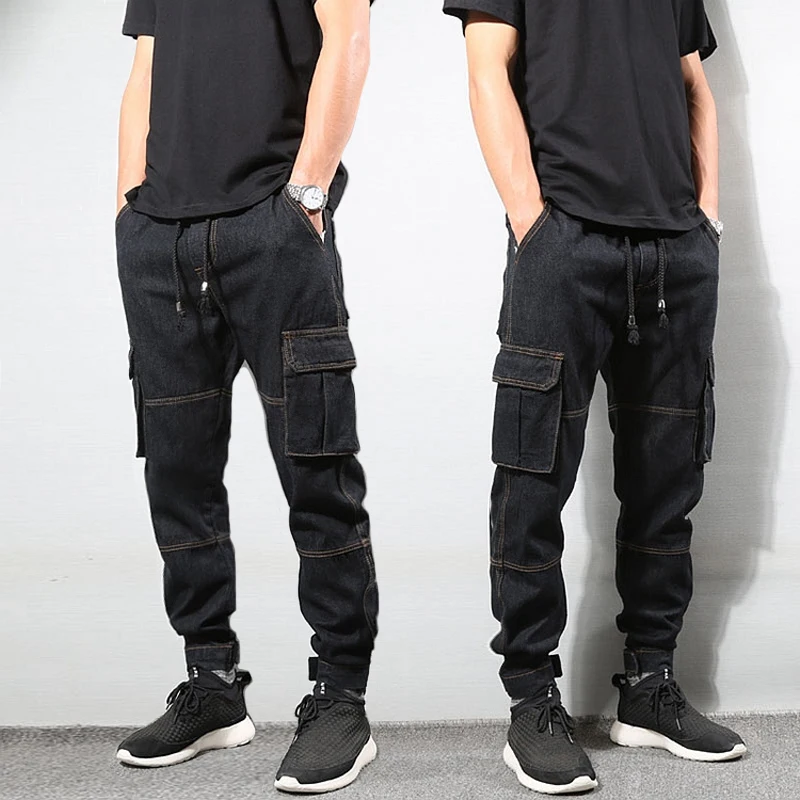 mens loose fit cargo jeans