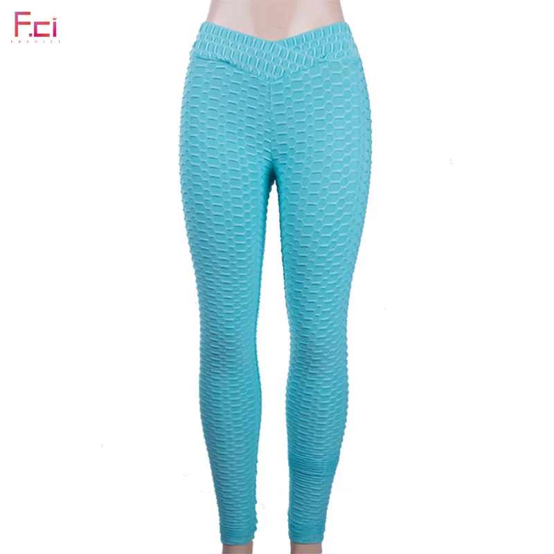 Women Fashion Bubble Waffle Leggings 