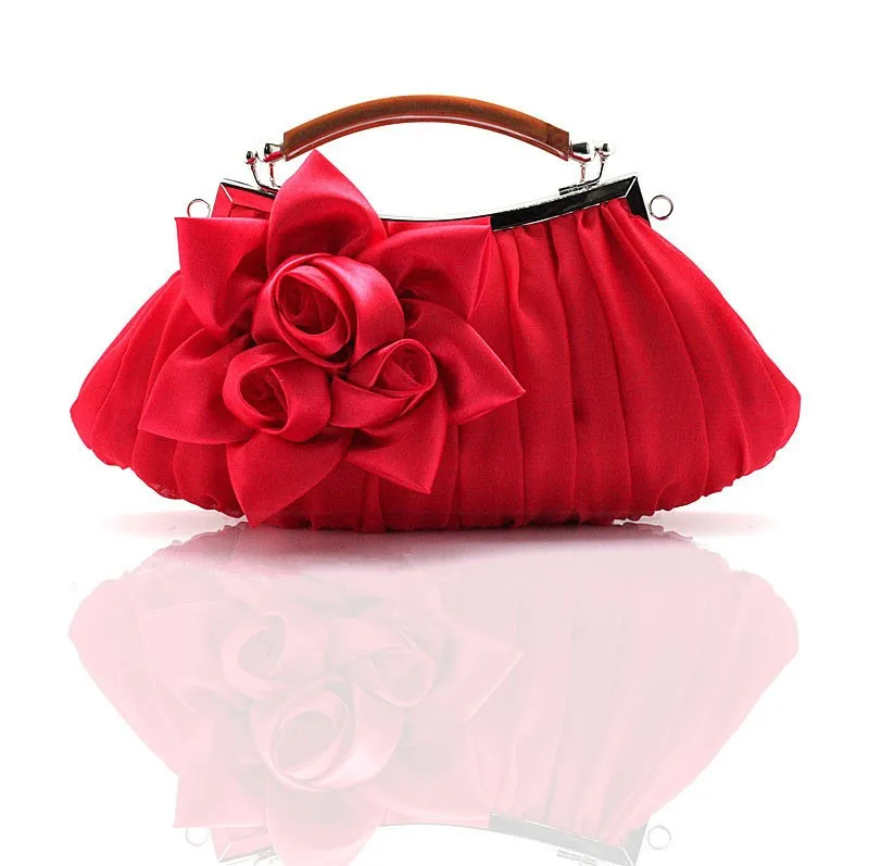 red satin purse