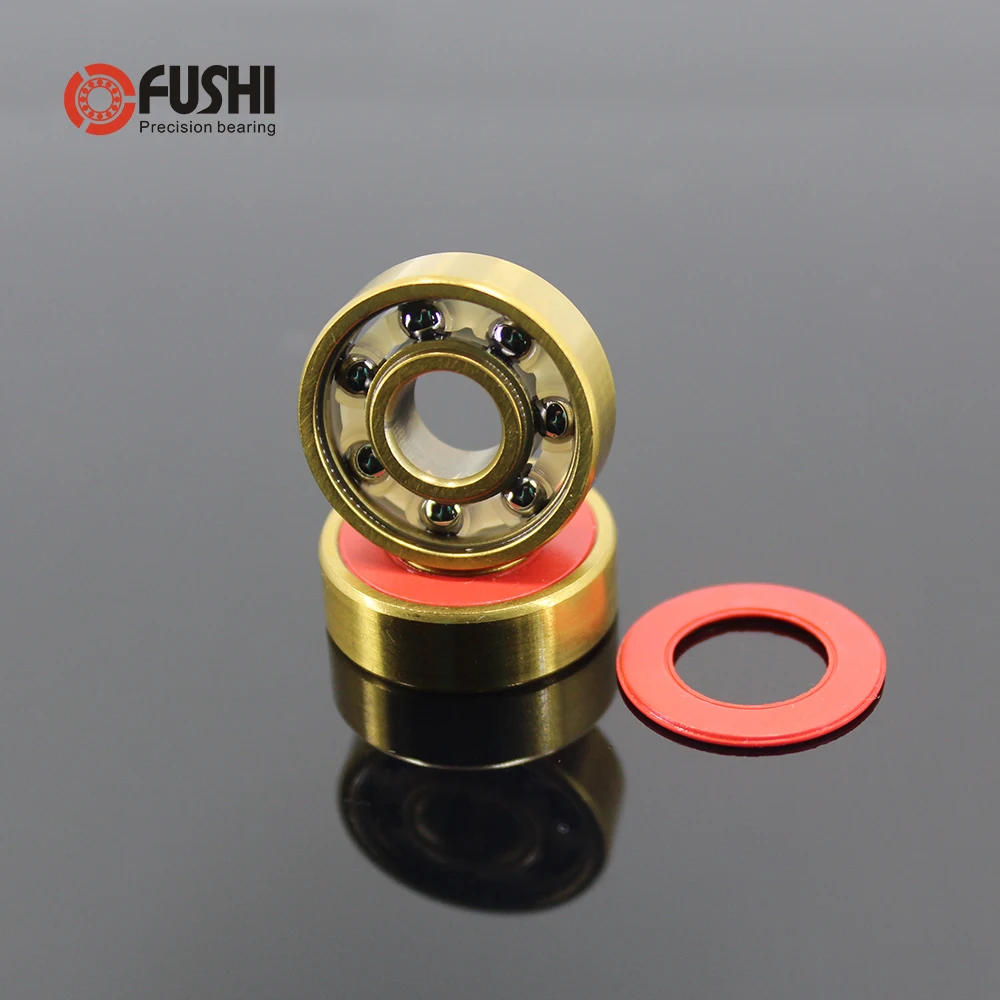 Agora oplismos Skateboard 608 Tig Bearings 8x22x7mm 2 Pcs Abec 9 608 V Rs Surface Gold Titanium Plating Nylon Cage 608 Ball Bearing