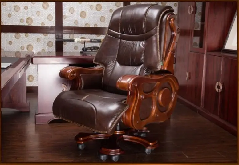 cowhide office desk chair