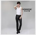 M-4xl 2021 Autumn And Winter New Men's Genuine Leather Pants Slim Black Cowhide Trousers Motorcycle Pants Singer Stage Costumes preview-4
